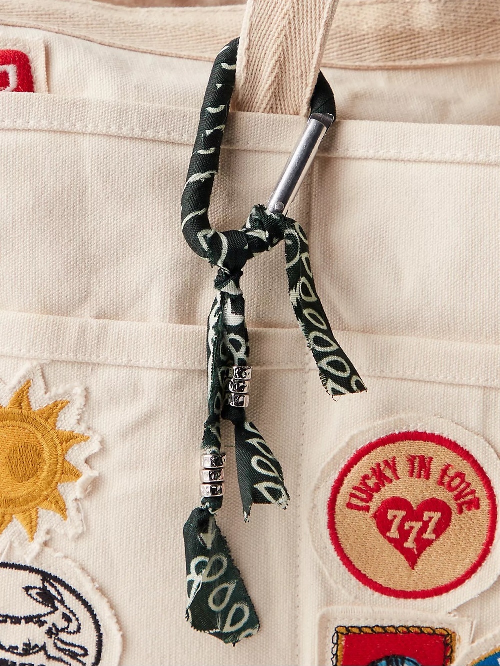 NWOT Free People Bandana Carabiner Bag Charm ~ Dark Green ~ Sold Out!